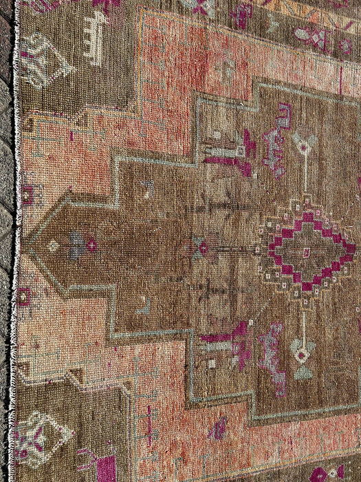 Vintage Hand Knotted Wool Rug 221x180 cm Turkey 1950's
