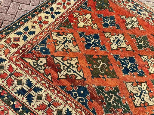 Vintage Hand Knotted Wool Rug 223x198 cm Turkish Design