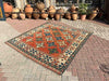 Vintage Hand Knotted Wool Rug 223x198 cm Turkish Design