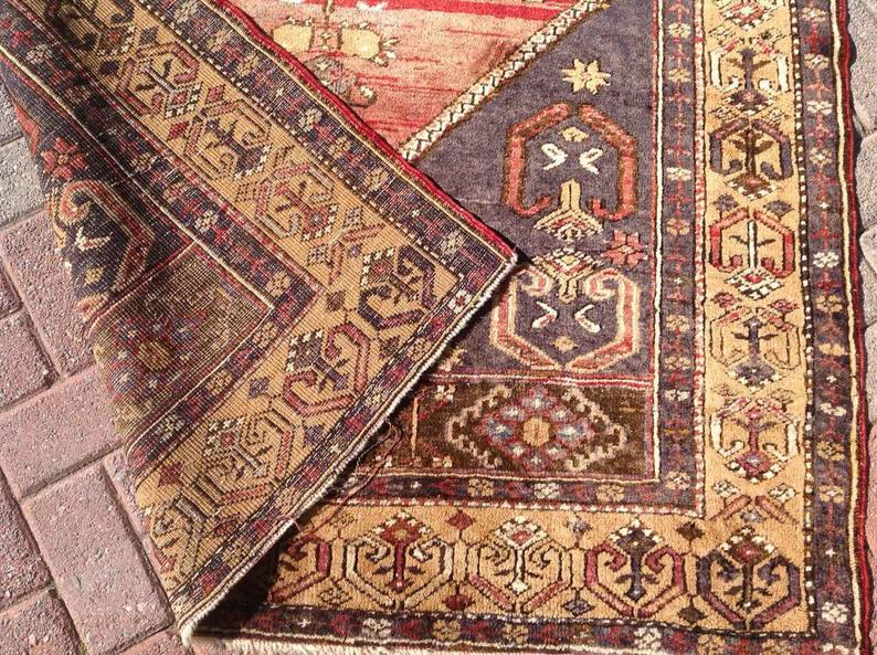 Vintage Hand Knotted Wool Rug 272cm x 129cm Turkey