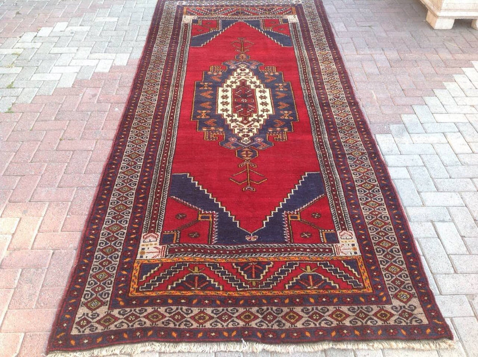 Vintage Hand Knotted Wool Rug 350cm x 150cm Made in Turkey