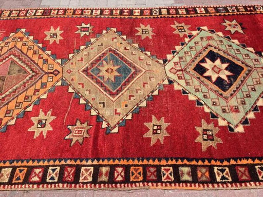 Vintage Hand Knotted Wool Rug 360cm x 188cm Turkish 1950s