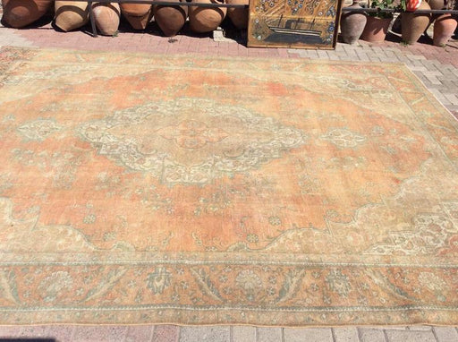 Vintage Hand Knotted Wool Rug 392cm x 302cm from Turkey