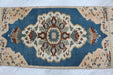 Vintage Hand-Knotted Wool Rug 44x89 cm from Isparta Turkey