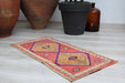Vintage Hand-Knotted Wool Rug 45 x 85 cm