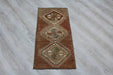 Vintage Hand-Knotted Wool Rug 46cm x 92cm Isparta Turkey