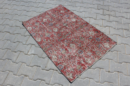 Vintage käsinsolmittu villamatto 80 x 123 cm Isparta Turkey