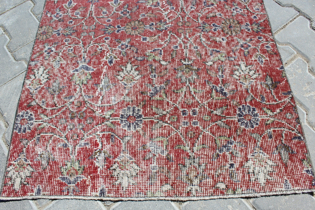 Vintage käsinsolmittu villamatto 80 x 123 cm Isparta Turkey