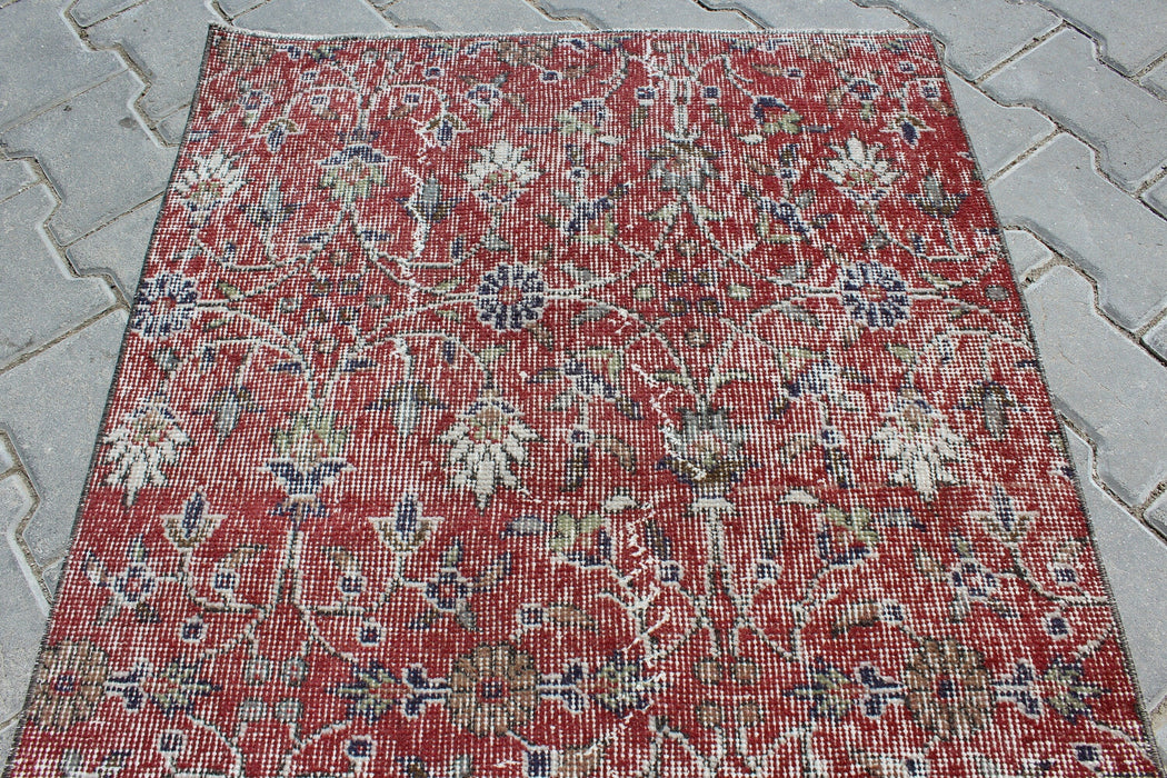 Vintage käsinsolmittu villamatto 80 x 123 cm Isparta Turkey