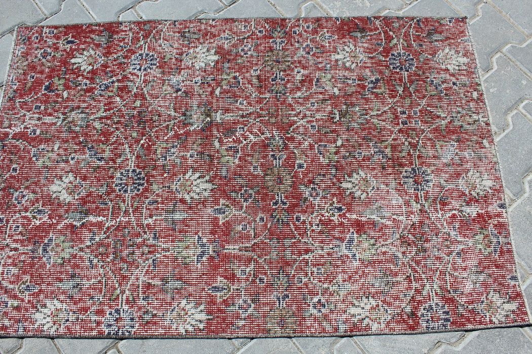 Vintage käsinsolmittu villamatto 80 x 123 cm Isparta Turkey