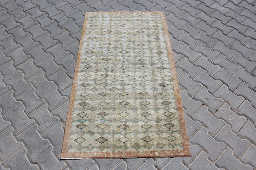 Vintage käsinsolmittu villamatto 82x152cm Isparta Turkey