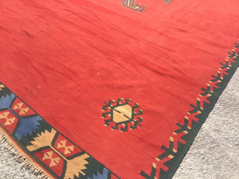 Tappeto Kilim vintage fatto a mano 500 cm x 346 cm dalla Turchia