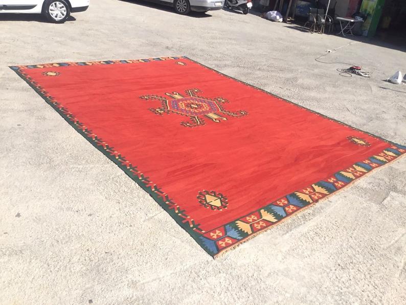 Tappeto Kilim vintage fatto a mano 500 cm x 346 cm dalla Turchia