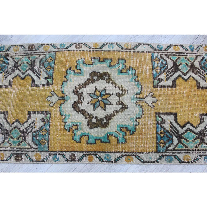 Vintage handgemaakt Turks tapijt 46 x 86 cm