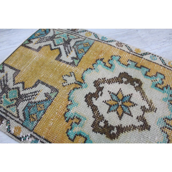 Vintage handgemaakt Turks tapijt 46 x 86 cm