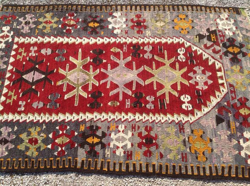 Vintage Handwoven Kilim Rug 137cm x 92cm Unique Design