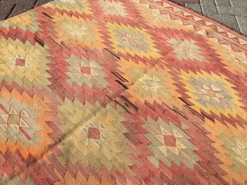 Vintage Handwoven Kilim Rug 275cm x 149cm Western Turkey