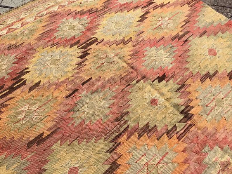 Vintage Handwoven Kilim Rug 275cm x 149cm Western Turkey