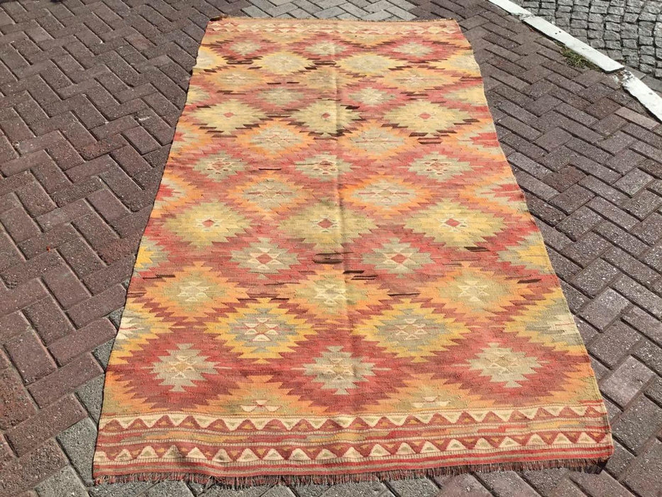 Vintage Handwoven Kilim Rug 275cm x 149cm Western Turkey