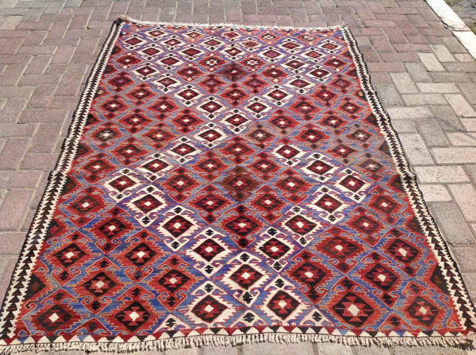 Vintage Handwoven Rug 193cm x 137cm From Central Turkey