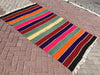 Vintage Handwoven Rug 215cm x 132cm Wool Cotton