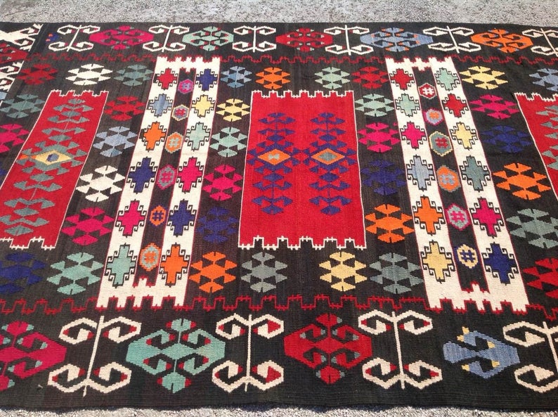 Vintage Handwoven Rug 304cm x 203cm from Central Turkey