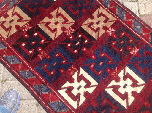 Vintage Handwoven Rug 79cm x 185cm Unique Design