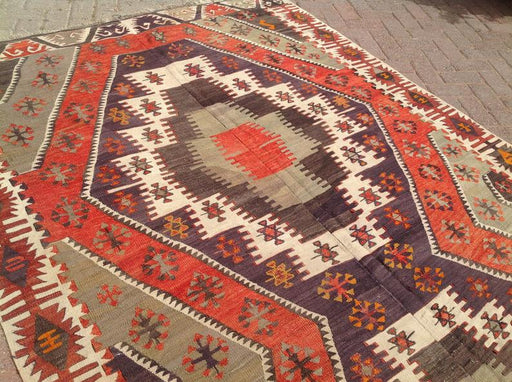 Vintage handgeweven Turks kelimkleed 358 x 178 cm #777