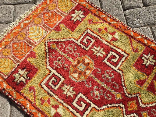 Vintage Handwoven Turkish Rug 111cm x 54cm Unique Design