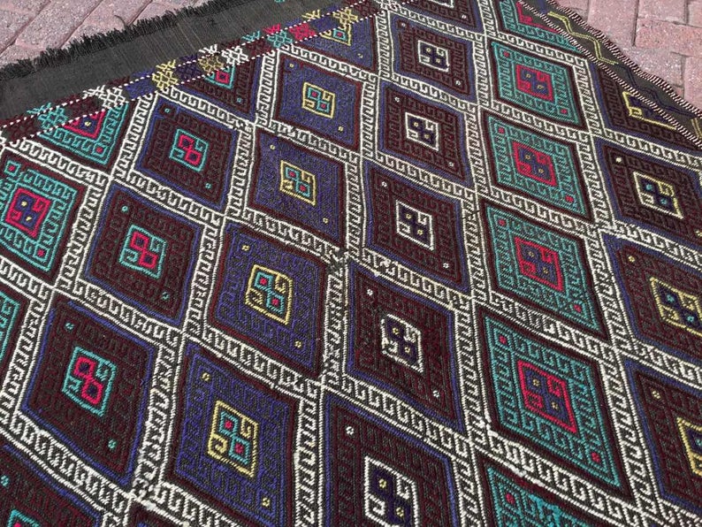 Vintage Handwoven Turkish Rug 166cm x 153cm