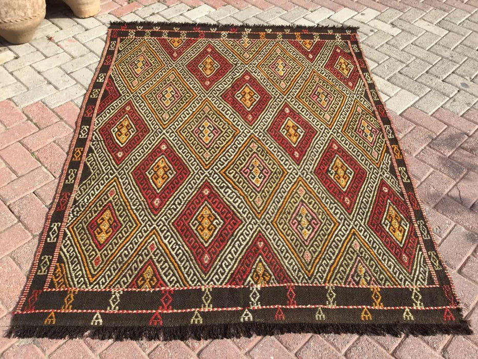 Vintage Handwoven Turkish Rug 179cm x 141cm Wool