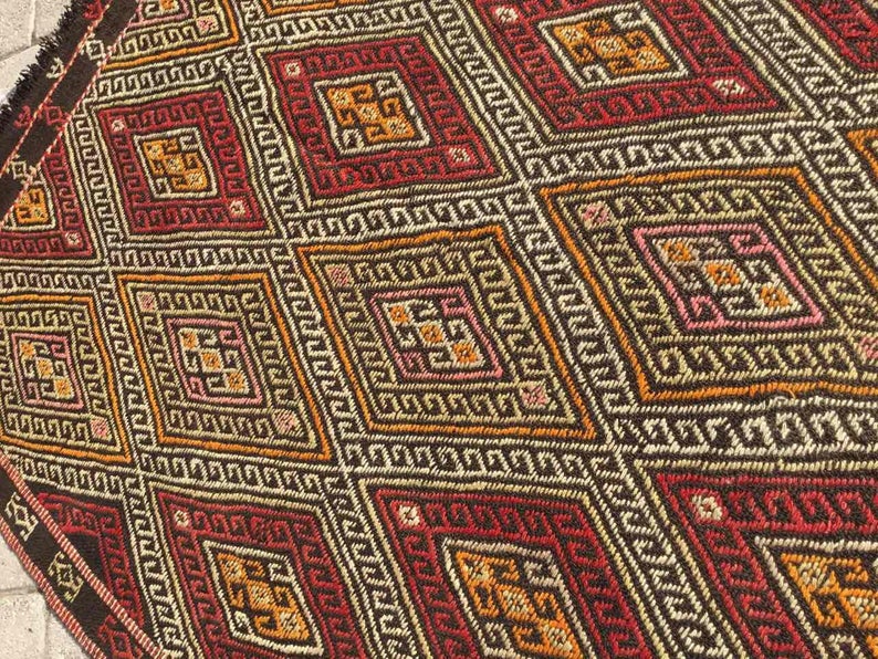 Vintage Handwoven Turkish Rug 179cm x 141cm Wool