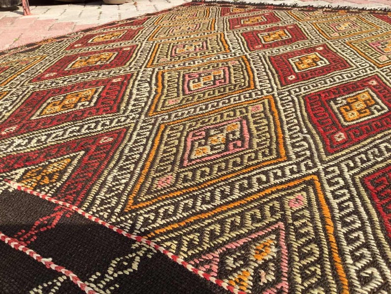 Vintage Handwoven Turkish Rug 179cm x 141cm Wool