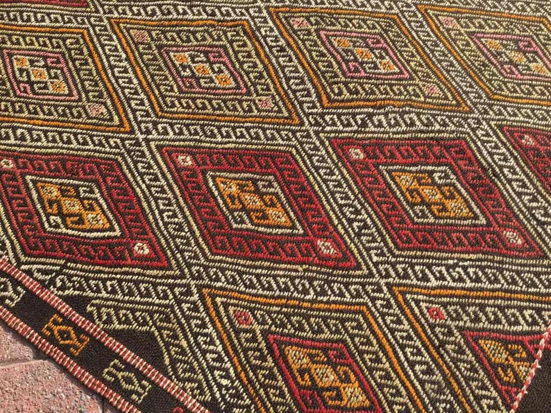 Vintage Handwoven Turkish Rug 179cm x 141cm Wool