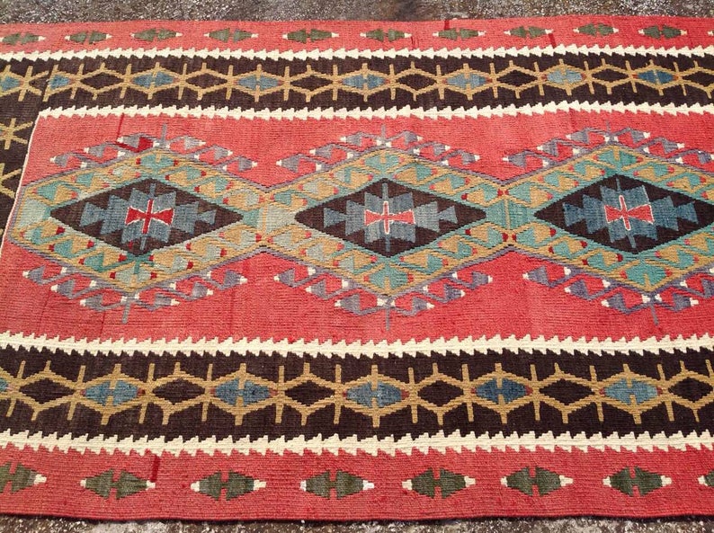 Vintage Handwoven Turkish Rug 179cm x 96cm Wool