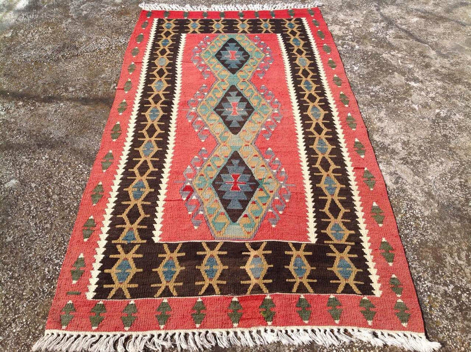 Vintage Handwoven Turkish Rug 179cm x 96cm Wool