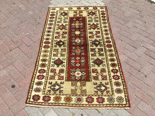 Vintage Handwoven Turkish Rug 184cm x 107cm Unique Design