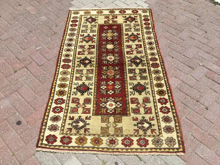 Vintage Handwoven Turkish Rug 184cm x 107cm Unique Design