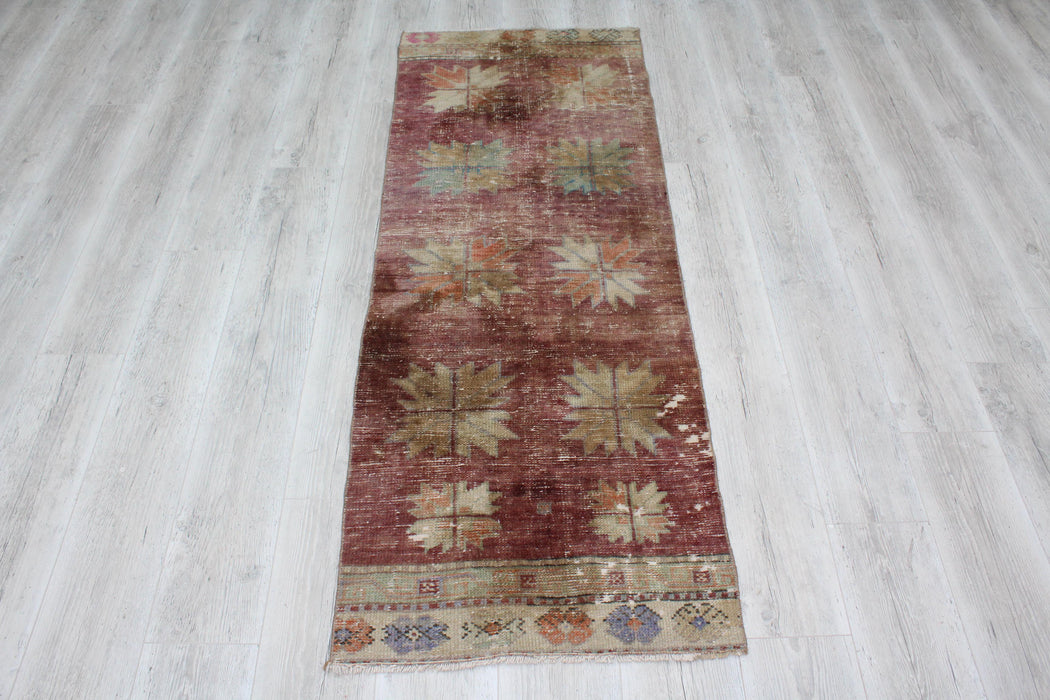 Vintage handgeweven Turks tapijt 185 x 68 cm