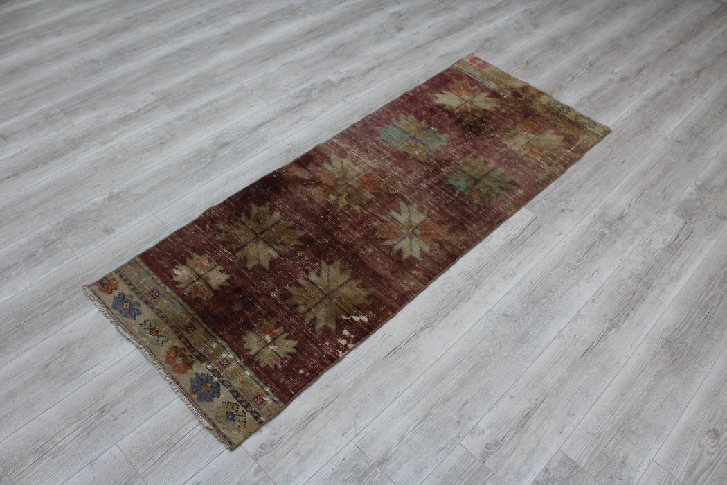 Vintage handgeweven Turks tapijt 185 x 68 cm