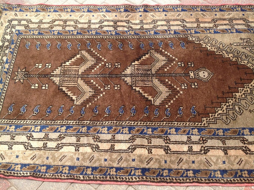 Vintage Handwoven Turkish Rug 190cm x 109cm Unique Design