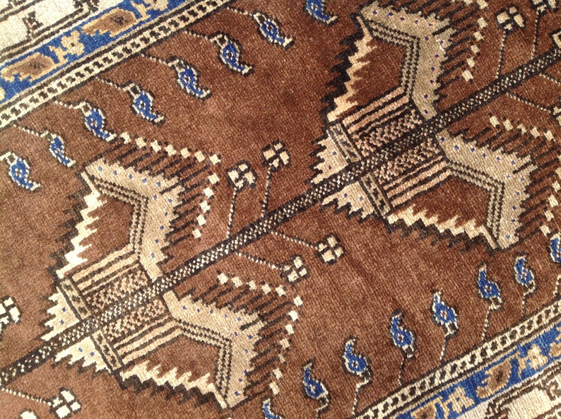 Vintage Handwoven Turkish Rug 190cm x 109cm Unique Design