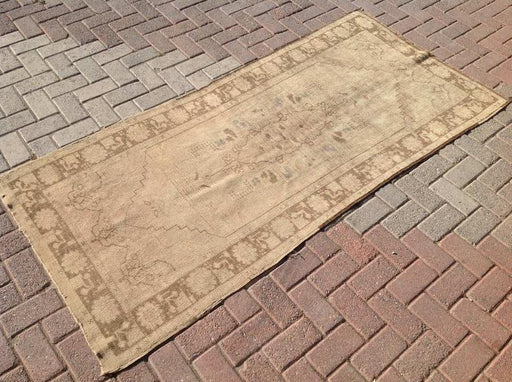 Vintage Handwoven Turkish Rug 220cm x 99cm Unique Design
