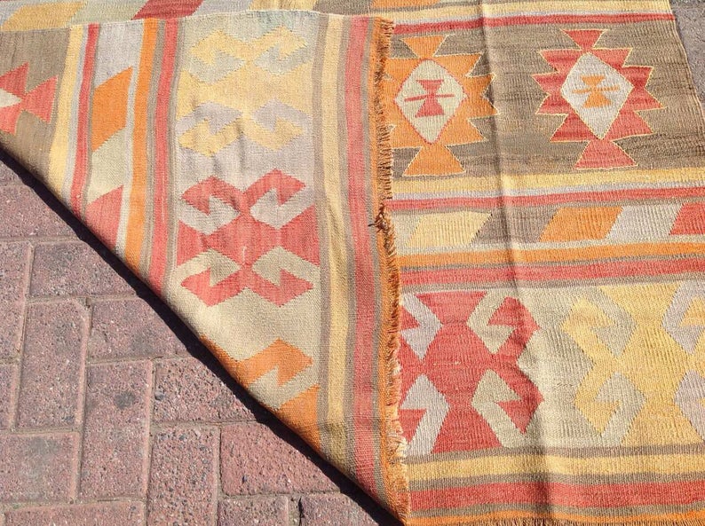 Vintage Handwoven Turkish Rug 223cm x 143cm Unique Design