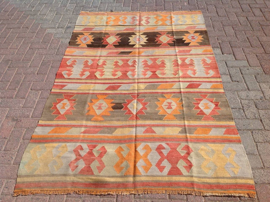 Vintage Handwoven Turkish Rug 223cm x 143cm Unique Design