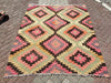 Vintage Handwoven Turkish Rug 224cm x 185cm Unique Design