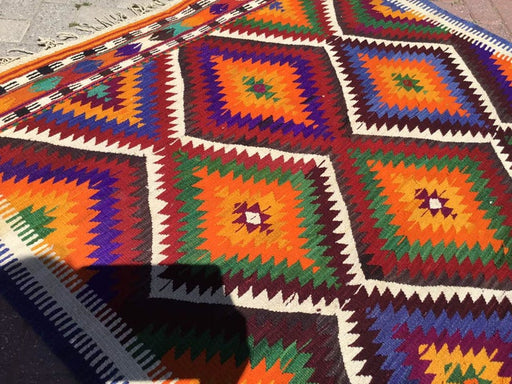 Vintage Handwoven Turkish Rug 245cm x 145cm Unique Design