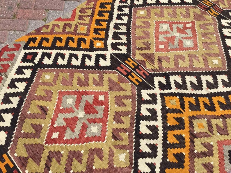 Vintage Handwoven Turkish Rug 249cm x 129cm Wool