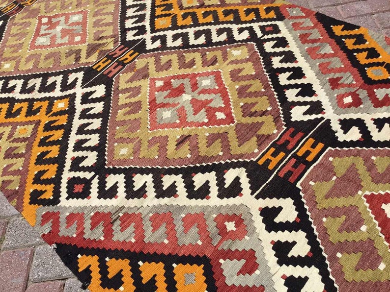 Vintage Handwoven Turkish Rug 249cm x 129cm Wool