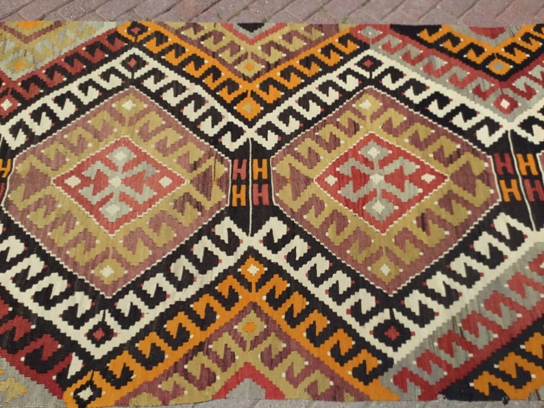Vintage Handwoven Turkish Rug 249cm x 129cm Wool